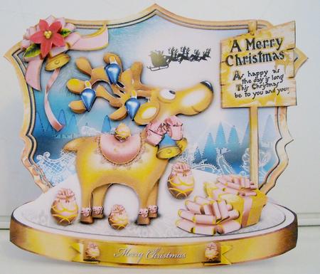 Cute Christmas Reindeer in Winter by Pam Stubley