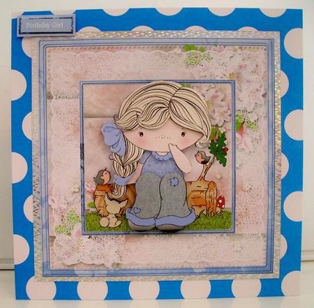 Woodlandizzy Aprox 7x7 Card with Decoupage by Pam Stubley