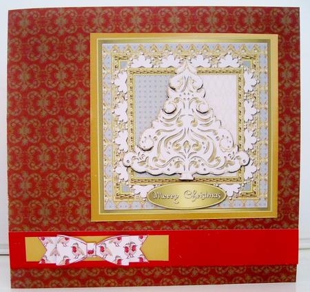 Beautiful Christmas Tree Square Card Front 3 by Pam Stubley