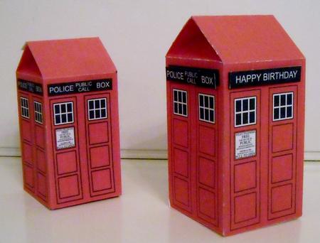 3D Police Box Milk Carton Treat Boxes by Pam Stubley