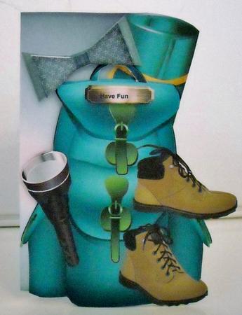 Male Shaped Card Outdoor Camping Backpack by Pam Stubley