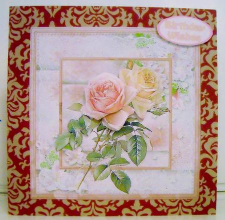 Vintage Rose Card Mini Kit and Decoupage by Pam Stubley