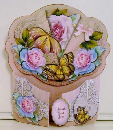Rosey Spring Gatefold Pyramage Card Mini Kit by Pam Stubley