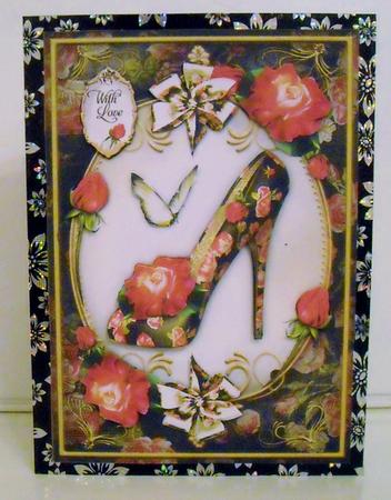 Red and Black Flowers Fashion Ladies Shoes by Pam Stubley