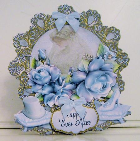 Vintage Wedding Roses Shaped Card Plus Gift Card by Pam Stubley