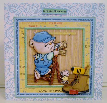 Handyman Bear Let's Get Hammered 8x8 Mini Kit for Men by Pam Stubley