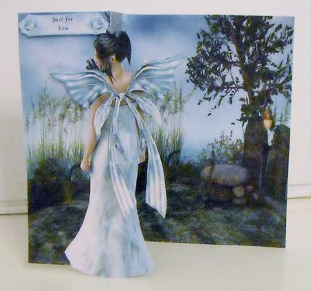 Fantasy Aqua Fairy Foldback Card by Pam Stubley