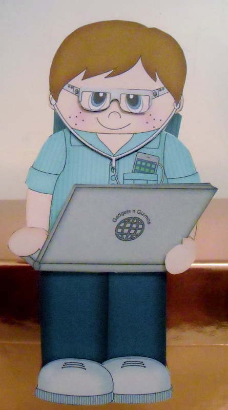 3D on the Shelf Card Kit - Gadgets N Gizmos Boy Geff by Pam Stubley