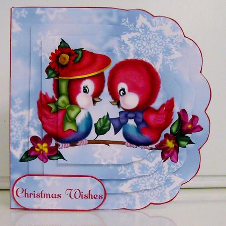 Christmas Birds Wrap Around Card Kit by Pam Stubley