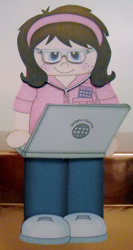 3D on the Shelf Card Kit - Gadgets N Gizmos Girl Gail by Pam Stubley