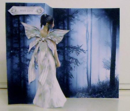 Fantasy Snow Fairy Foldback Card by Pam Stubley