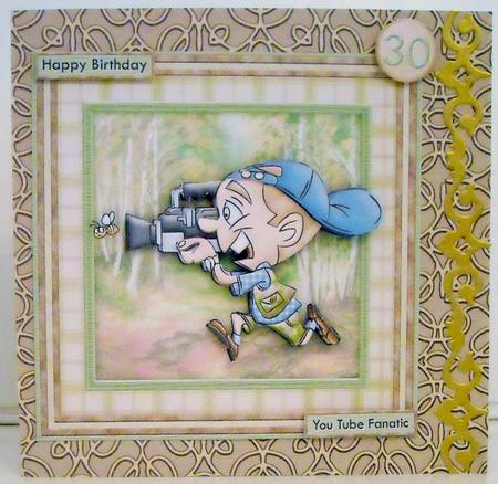 Cameraman You Tube Fanatic 8x8 Male Birthday Mini Kit & Ages by Pam Stubley