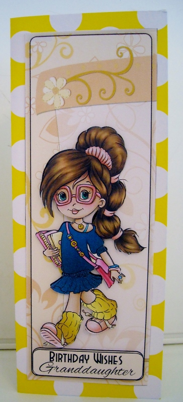 Cute as a Button Long Dl Birthday Card by Pam Stubley