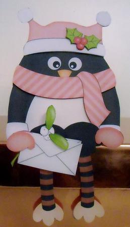3D on the Shelf Card Kit - Christmas Pip Penguin Mistletoe by Pam Stubley