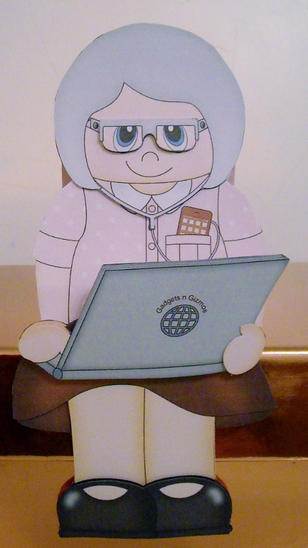 3D on the Shelf Card Kit - Silver Surfer Old Woman Sue by Pam Stubley