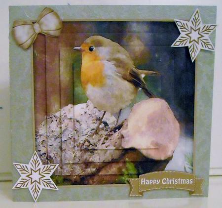 Winter Robin Watercolour Pyramid Topper by Pam Stubley