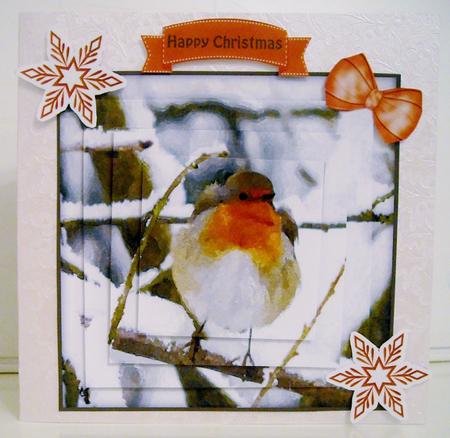 Winter Robin Watercolour Pyramid Topper by Pam Stubley