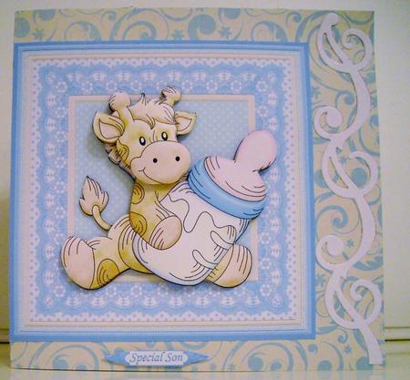 Baby Boy Giraffe 8x8 Mini Kit & Decoupage by Pam Stubley