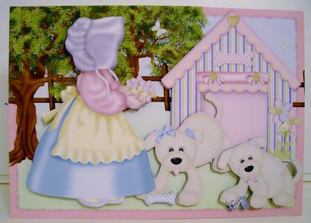 Sunbonnet Sue and Dogs by Pam Stubley