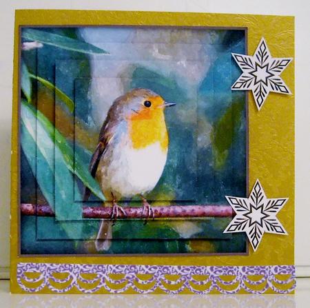 Winter Robin Watercolour Pyramid Topper by Pam Stubley
