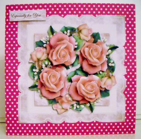 Scallop Topper Pink Roses by Pam Stubley
