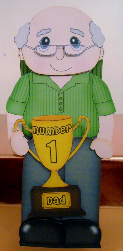 3D on the Shelf Card Kit - Number 1 Trophy Old Man Claude by Pam Stubley