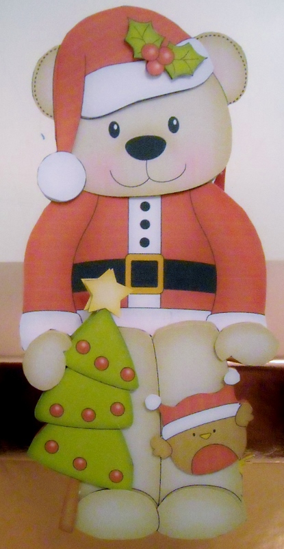 3D on the Shelf Card Kit - Christmas Livvy Bear's Xmas Tree by Pam Stubley