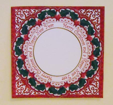 Red Poinsettia Merry Christmas Hny 8in Insert Panel by Pam Stubley