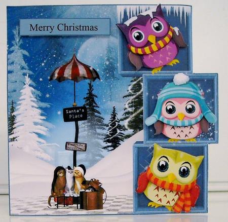 Happy Hooting Holidays Over Edge Topper by Pam Stubley