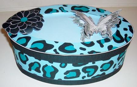 Trendy Oval Gift Box - Turquoise by Pam Stubley