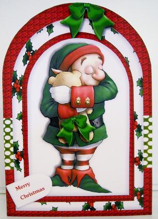 Arch Card Christmas Gnome by Pam Stubley