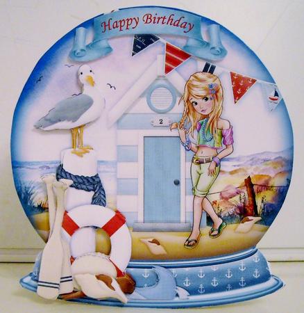 Sand Globe Summer at the Beach Shaped Rocker Card Mini Kit by Pam Stubley