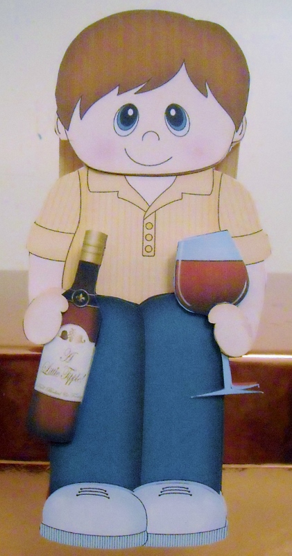 3D on the Shelf Card Kit - Little Wine Drinker Wayne by Pam Stubley