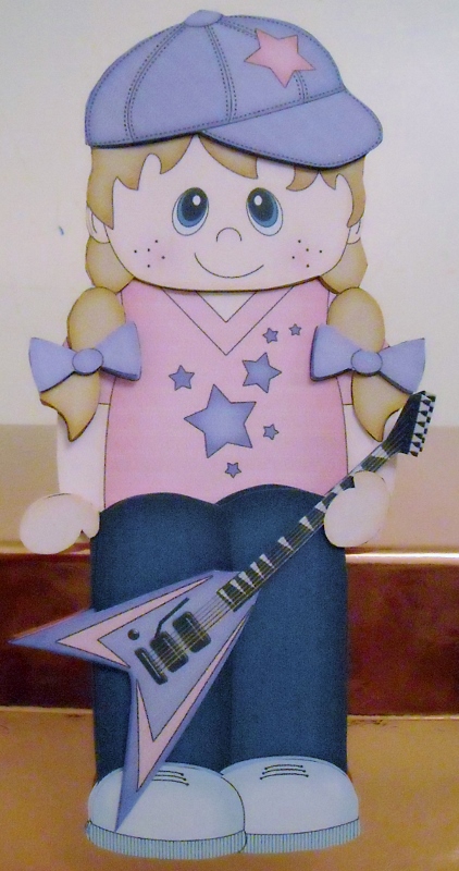3D on the Shelf Card Kit - Little Rock Guitarist Viki by Pam Stubley