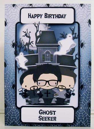 Ghost Adventurer Birthday A5 Topper by Pam Stubley