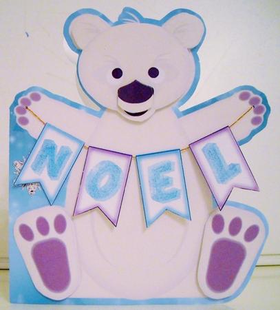 Bunting Christmas Polar Bear - Noel Card by Pam Stubley
