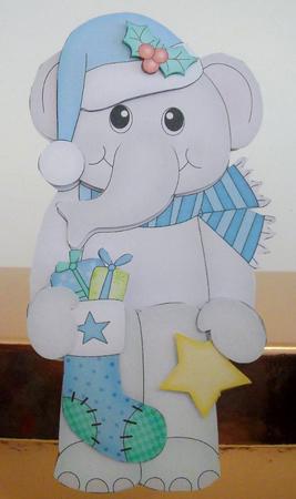 3D on the Shelf Card Kit - Little Christmas Elephant by Pam Stubley