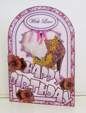 Copper Shoe with Roses Cutaway Card by Pam Stubley