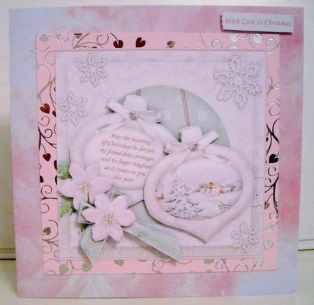 Christmas Baubles Winter Village 8x8 Mini Kit & Decoupage by Pam Stubley