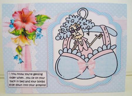 Stella and Her Sliding Boobs Quick Card by Pam Stubley