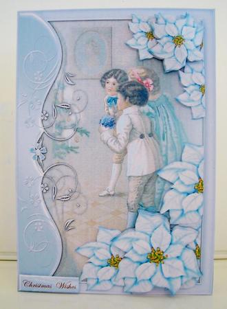 Vintage Children & Poinsettias by Pam Stubley