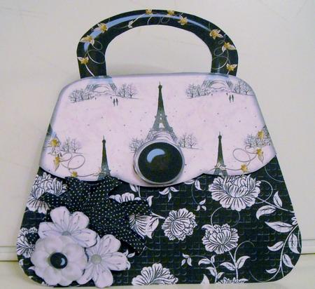 To Paris with Love Handbag Shaped Card with Insert by Pam Stubley