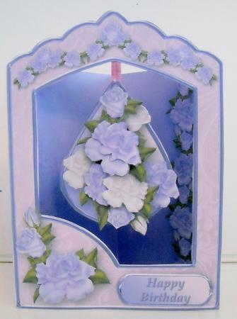 Blue Roses - Teardrop Pendant Card Mini Kit by Pam Stubley