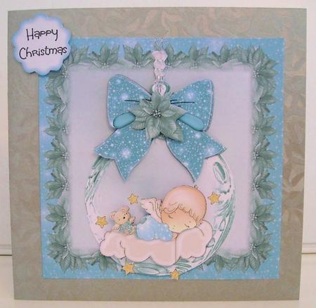 Baby Angel and Bear Card Front Kit by Pam Stubley