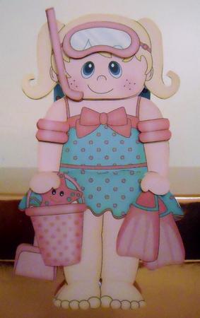 3D on the Shelf Card Kit - Little Snorkler Beach Girl Lara by Pam Stubley