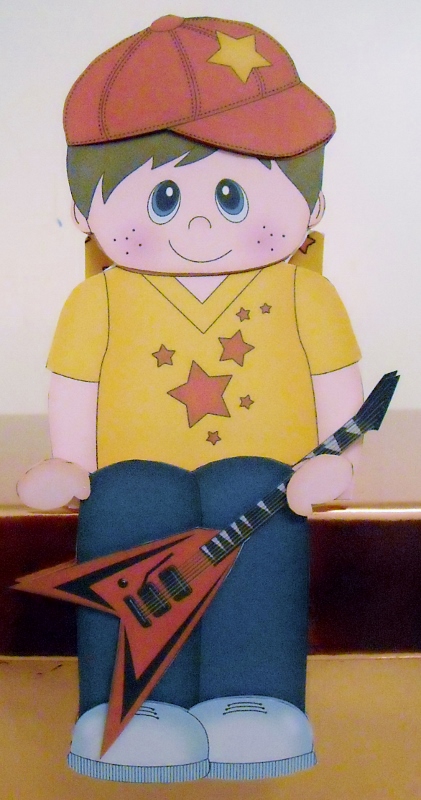 3D on the Shelf Card Kit - Little Rock Guitarist Chad by Pam Stubley