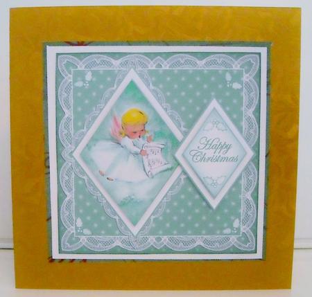 Music Angel Happy Christmas 7in Double Diamond Topper by Pam Stubley