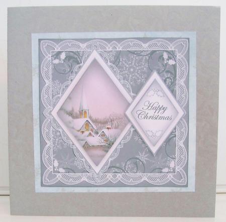 Ice Church Happy Christmas 7in Double Diamond Topper by Pam Stubley