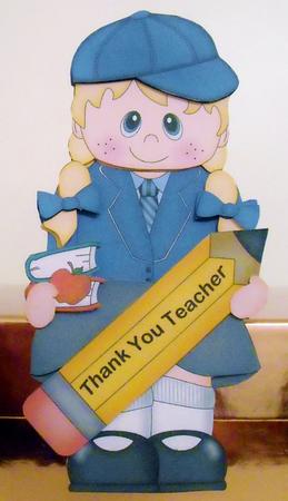 3D on the Shelf Card Kit - Little Schoolgirl Eva by Pam Stubley