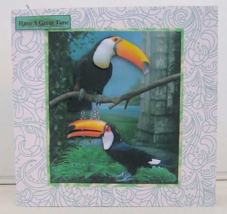 Tropical Birds Topper with Decoupage by Pam Stubley